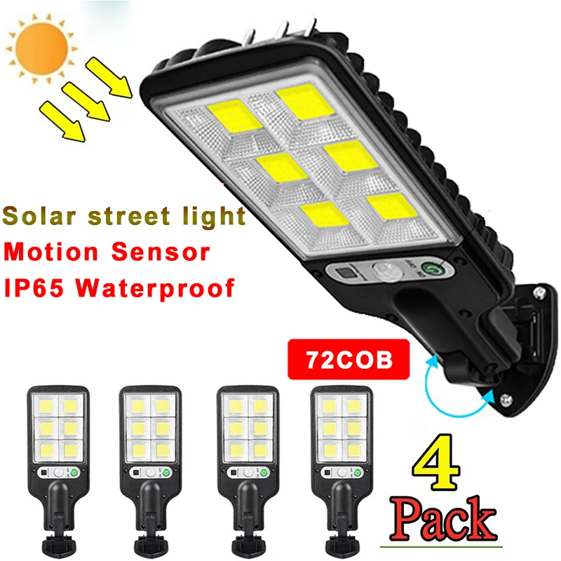 

4/8/10Pack Solar Street Lights Outdoor Solar Lamp Waterproof Motion Sensor Security Lighting for Garden Patio Path Yard