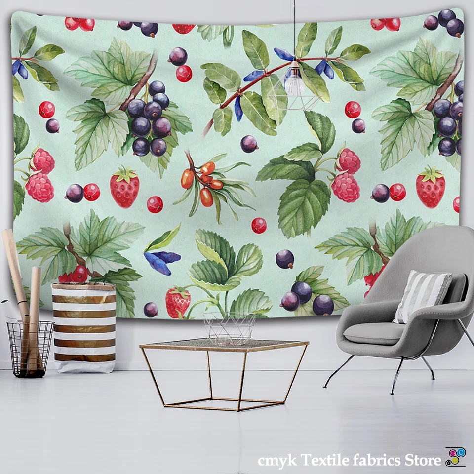 

Настенная скатерть в виде фруктов, мандала, психоделическая, с цветным принтом, декор для гостиной и спальни