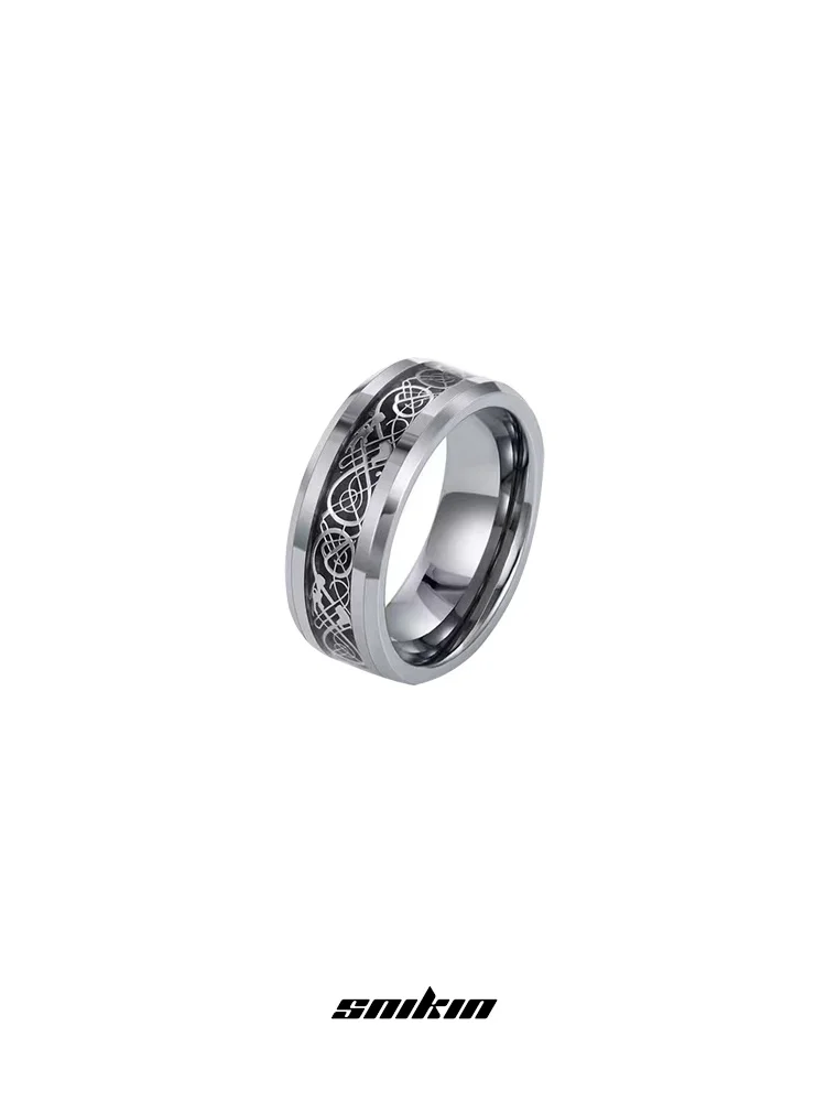 

Кольцо мужское на указательный палец из титановой стали в стиле ретро