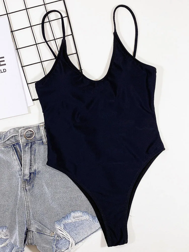 INGAGA сексуальный черный женский купальник Цельный с открытой спиной 2022 монокини