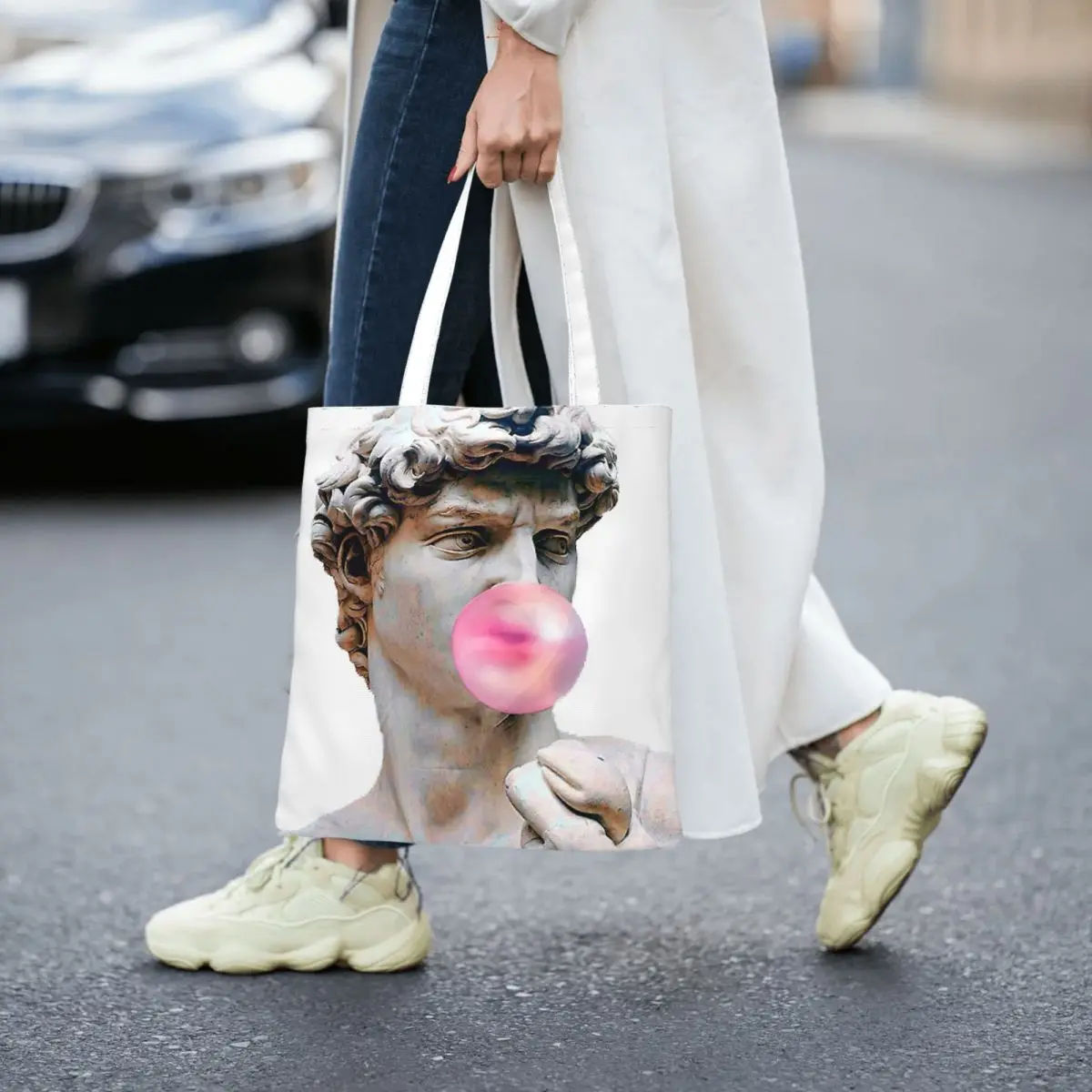 Bubblegum Statue Totes Canvas Handbag Women Canvas Shopping Bag