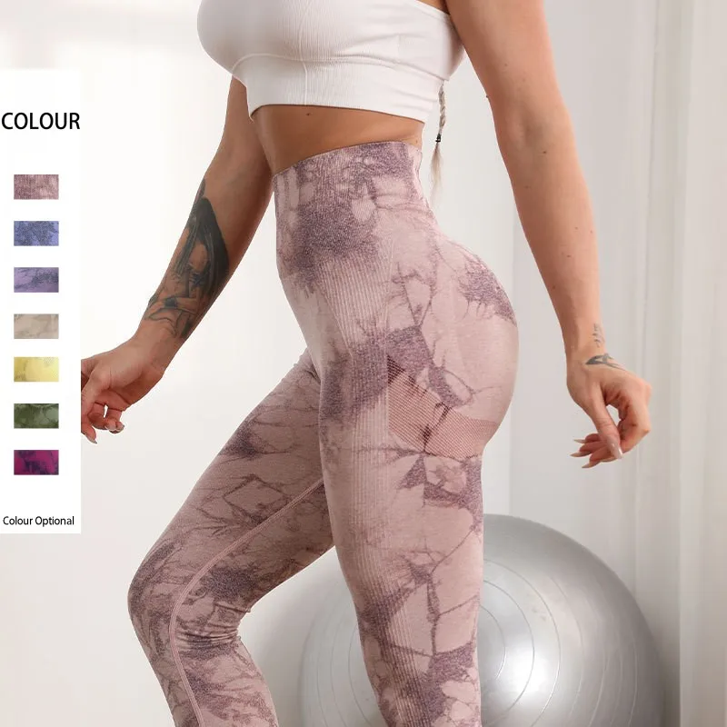 

Tie Dye Yoga Leggings Women's High Waist Hip Lifting Sports Running Tight Fitness Pants