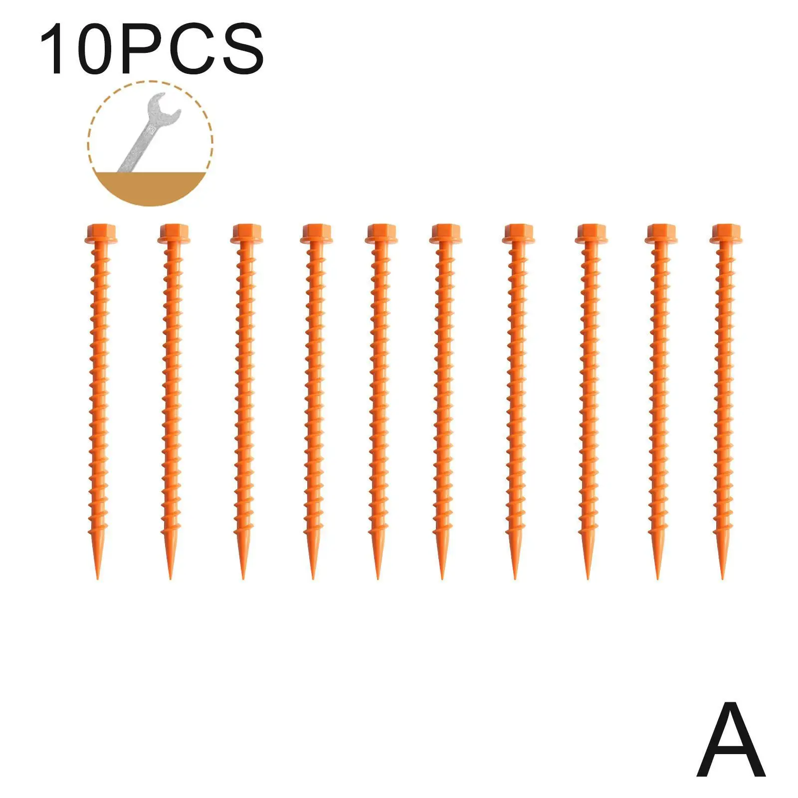 10PCS Spiral Plastic Tent Stakes Windproof Tent Pegs Camping Screw Support Nails Peg Screw Shelter Outdoor Tools