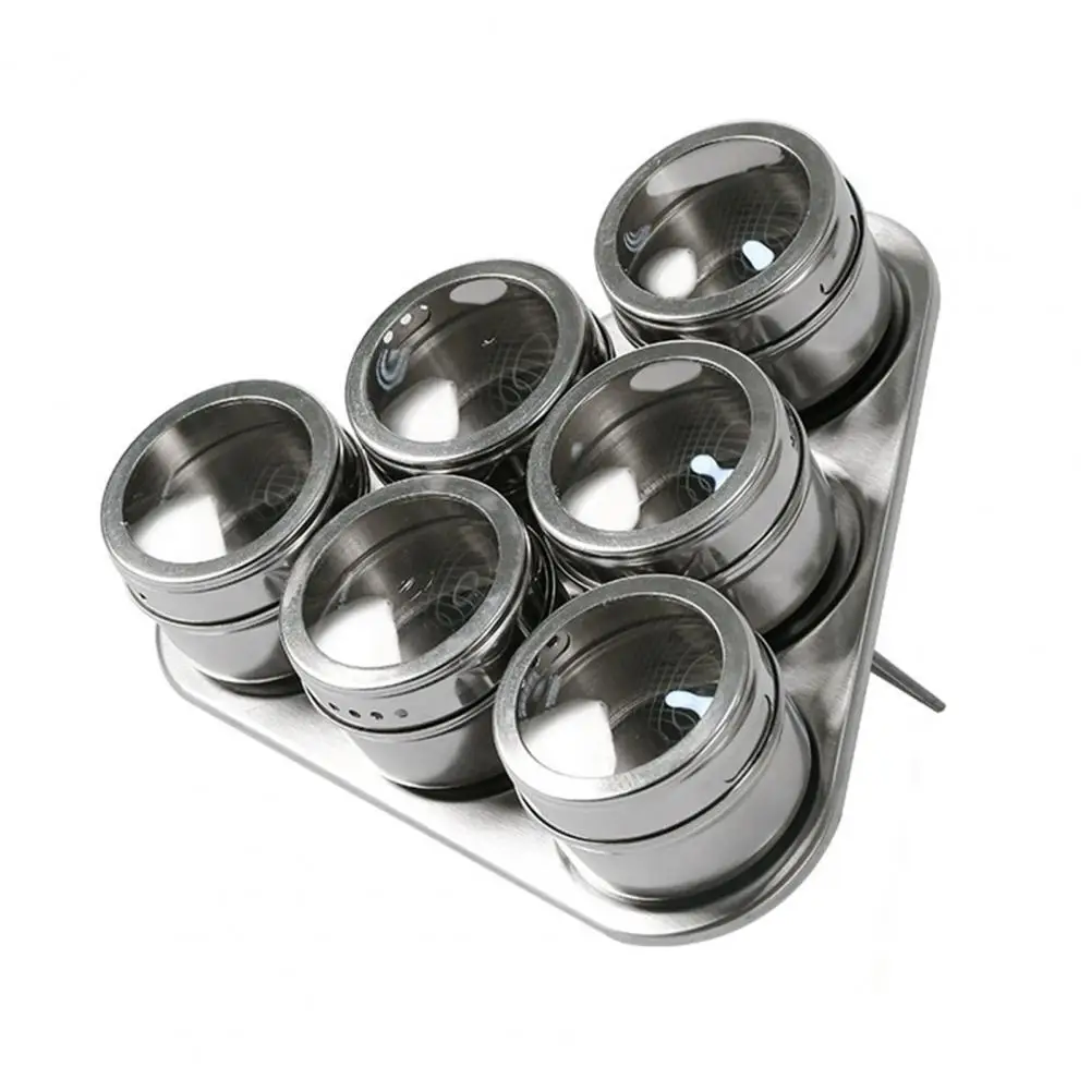 

1 Set Eco-friendly Spice Jar Rust-proof Stainless Steel Magnetic Spice Organizer Box for Home
