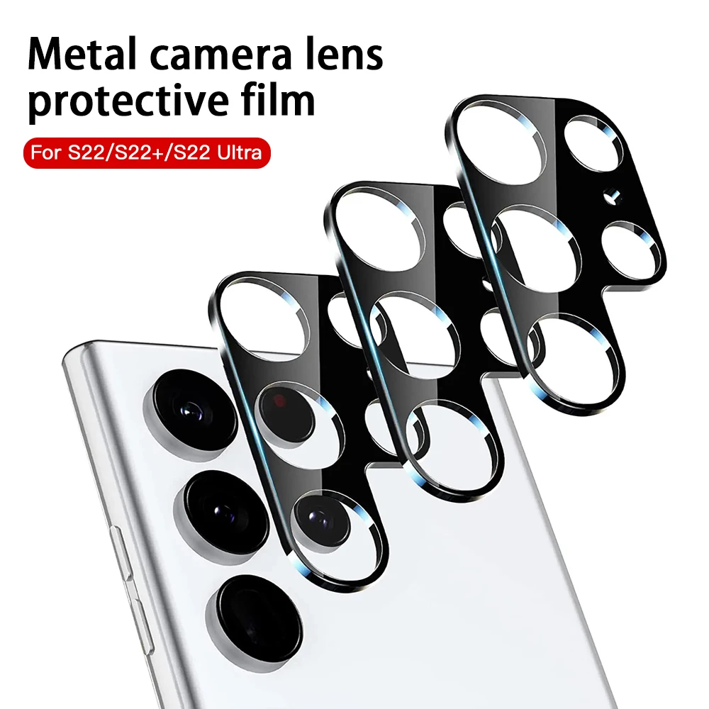 

For Samsung Galaxy S22 Plus Ultra Mobile Phone Camera Lens Film Cover Protector Aluminum Metal Sheet Protective Cap Accessories
