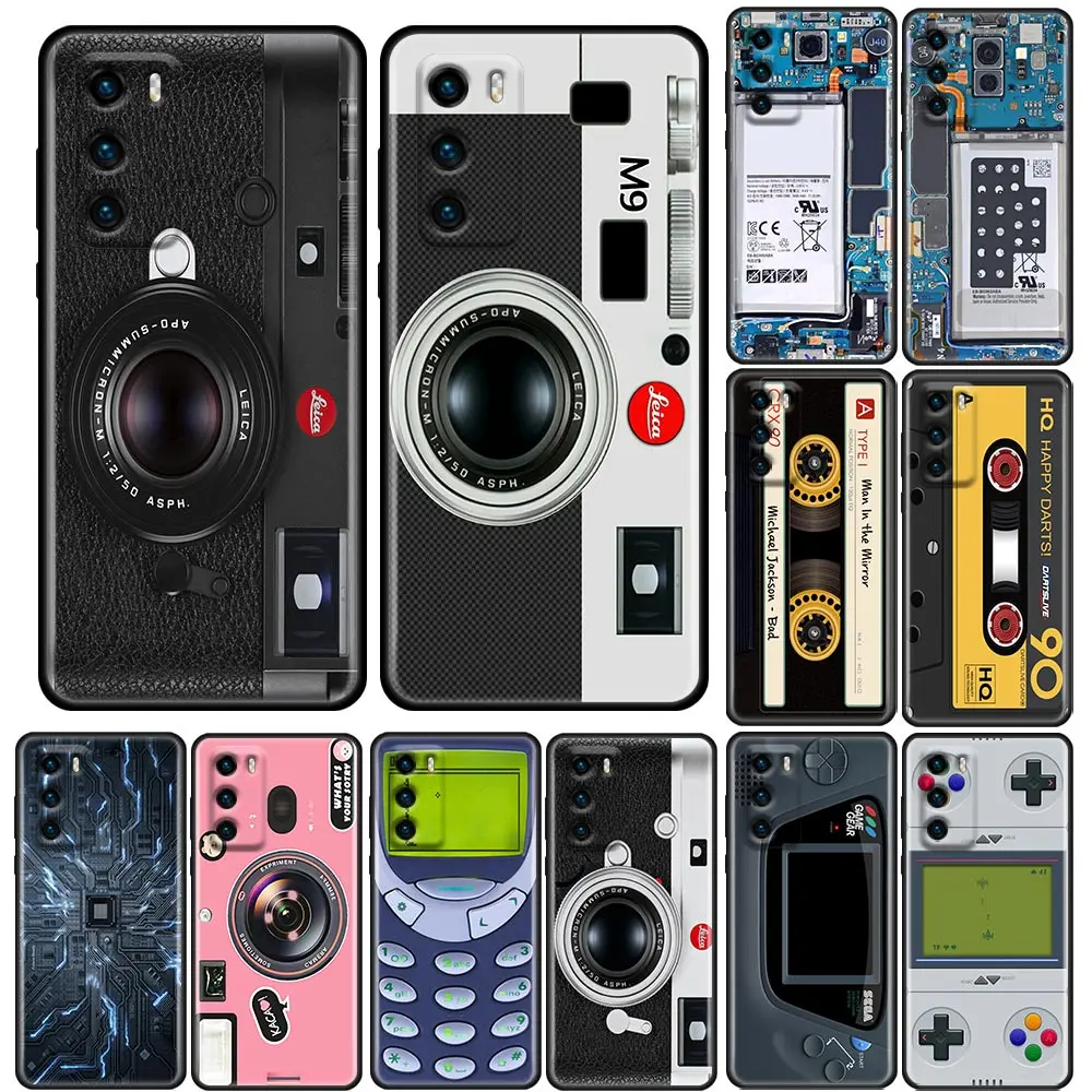 

Retro Old Camera Circuit Board Silicone Phone Case For Huawei P30 P40 P20 P10 Lite P50 Pro P Smart Z 2019 Soft Back Cover Coque