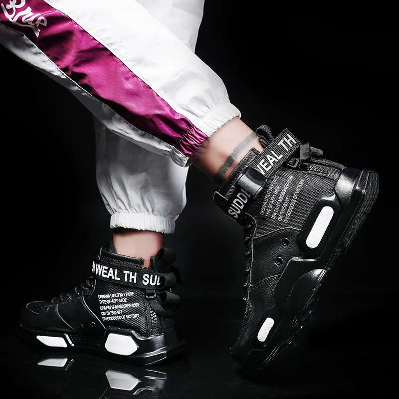 Men Basketball Shoes High Top Fashion Leather Sneakers Men Comfortable Casual Shoes Non-slip Breathable Unisex Women Sneakers