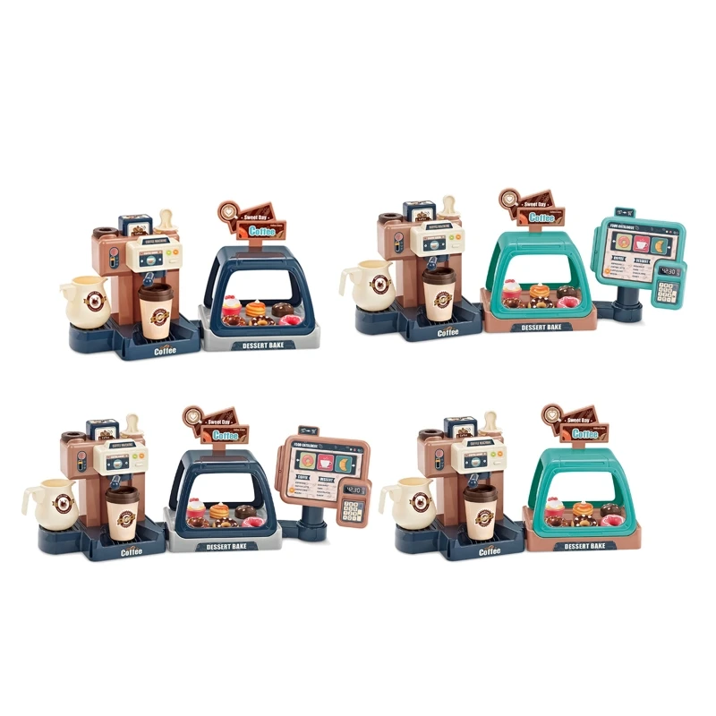 

2022 New Children Lifelike Kitchen Toy Music Light Coffee Machine Toys Pretend Play for 3-8 Year Old Girls Cooking Utensils