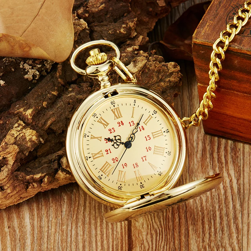 

Часы наручные мужские с гравировкой, кварцевые карманные, с римскими цифрами, с уникальной цепочкой, подарок на день рождения