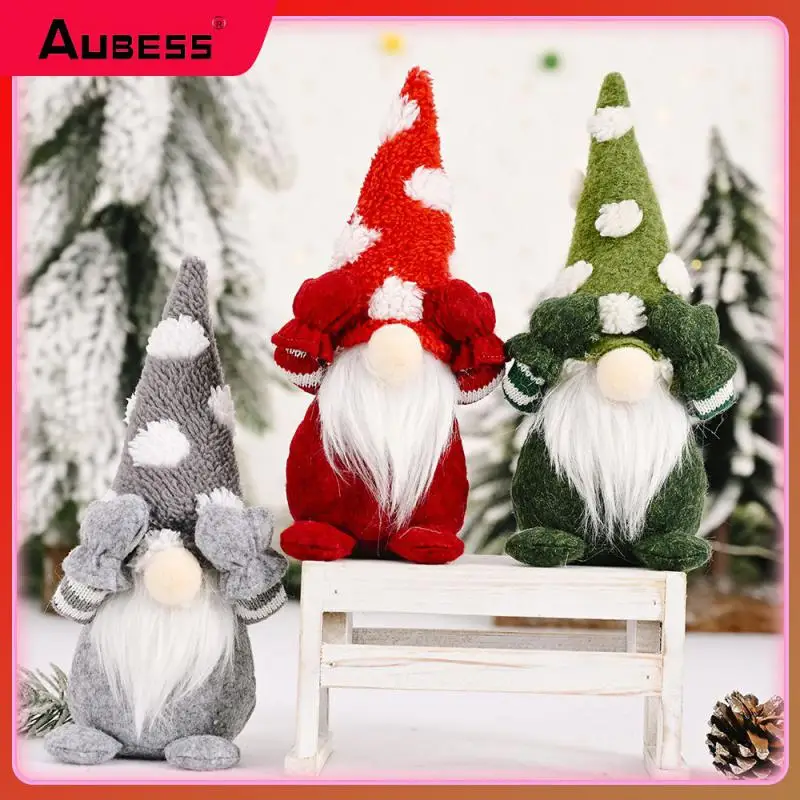 

Creative No Face Doll Gifts Christmas Ornament Small Snowflake Hat Elderly Faceless Doll Party Decoration Household Cute