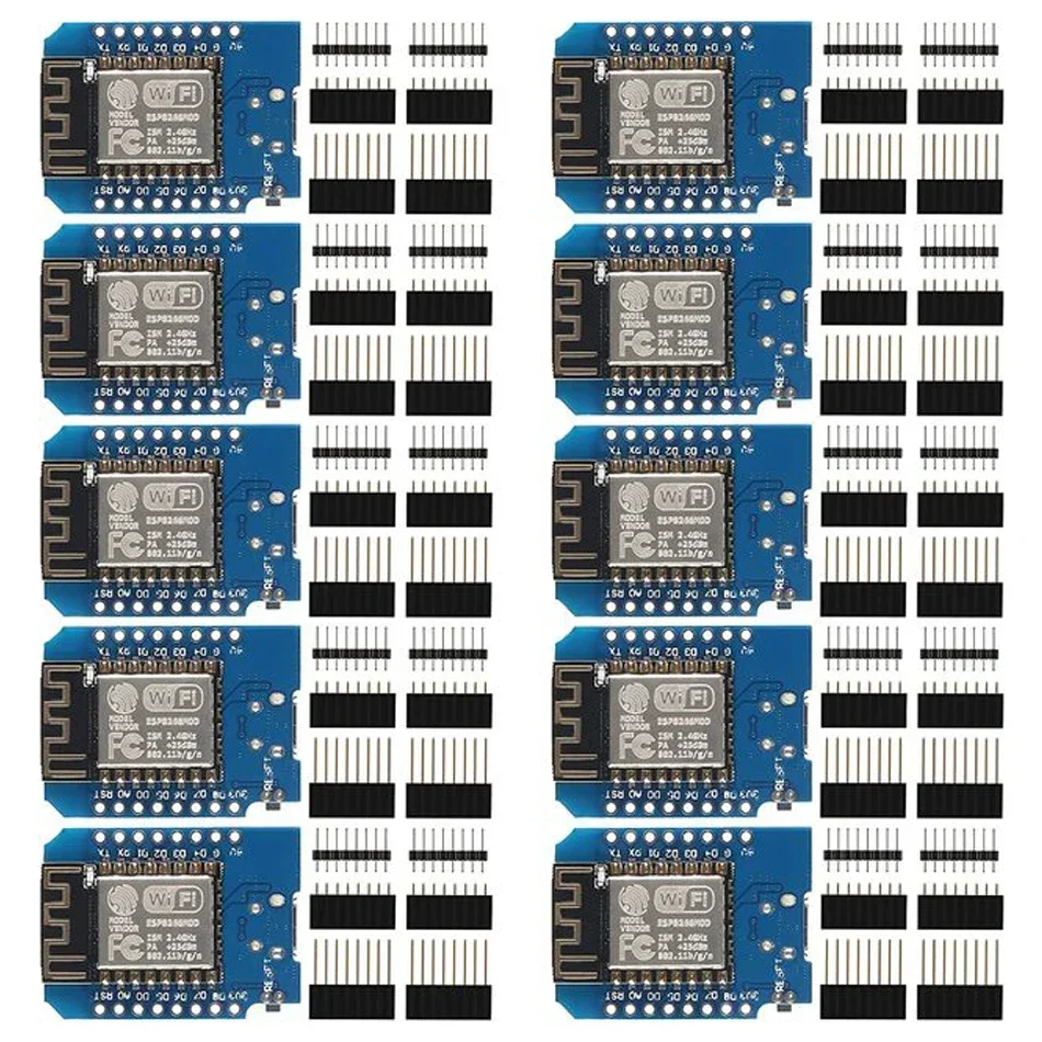 Фото 10 шт. WeMos D1 Mini Pro V3.0 NodeMcu 4 МБ/16 МБ байт Lua WIFI Плата разработки Интернета вещей на базе ESP8266 CH340G Nodemcu V №1