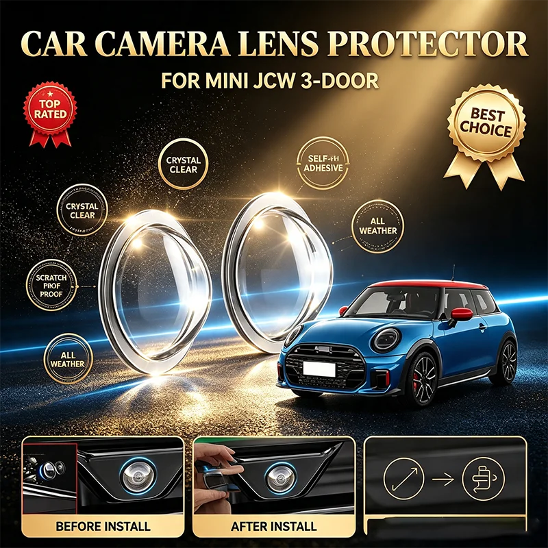 Фото Для MINI JCW 3-дверный, 2 шт. Защитный чехол для объектива автомобильной камеры, защитный чехол для камеры заднего вида, защита камеры 360 градусов. №1