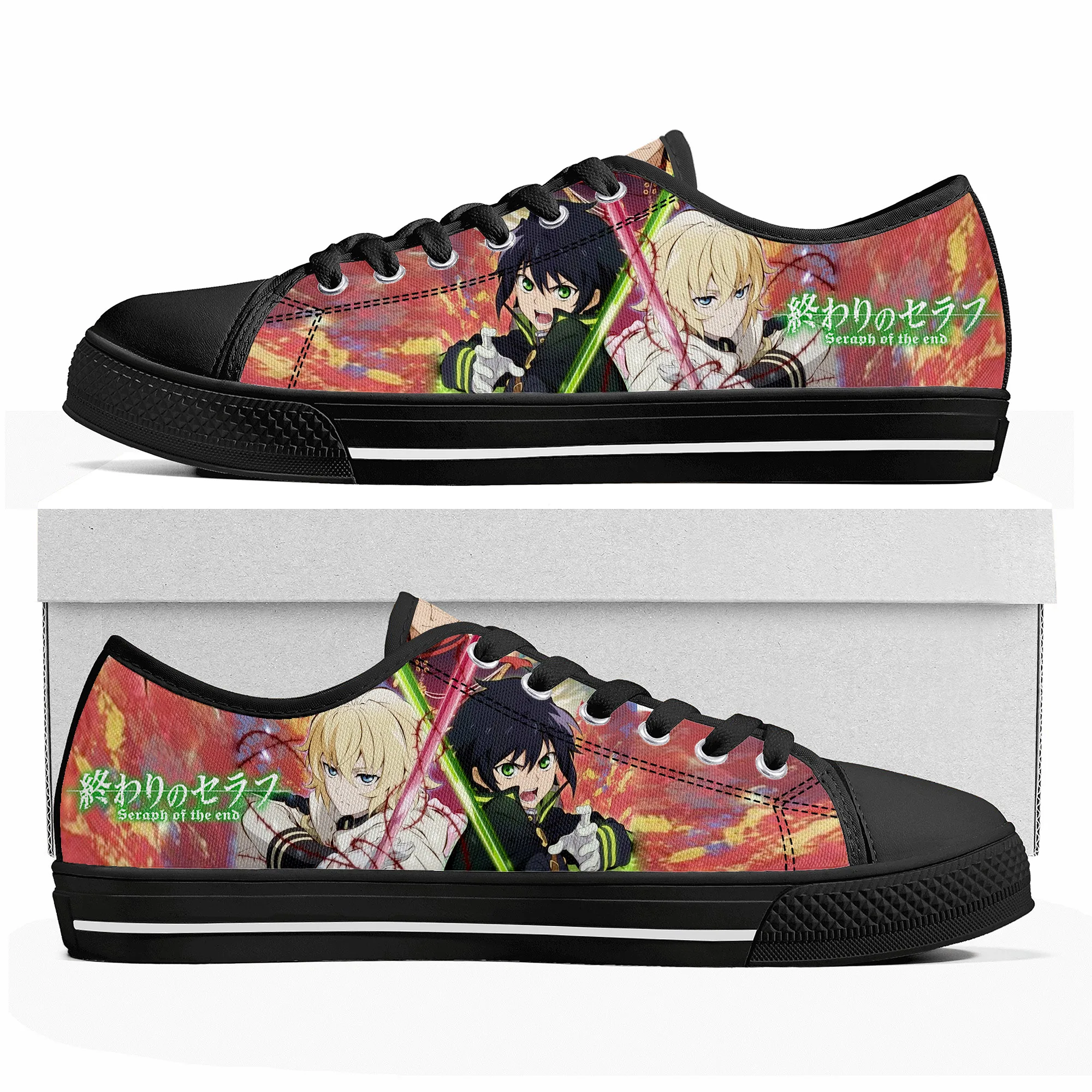 

Seraph Of The End Hyakuya Yuichiro Low Top Sneakers Mens Womens Teenager High Quality Canvas Sneaker Couple Shoes Custom Shoe