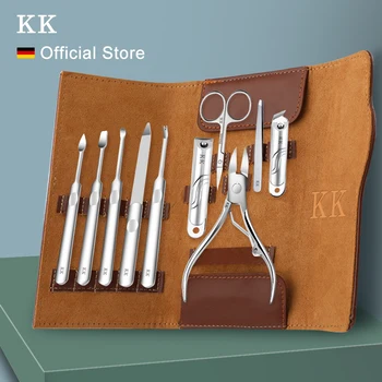 KK 10 in 1 Manicure Tools Nail Clippers Set Stainless Steel Nail Cutter Professional Full Function Pedicure Kit Foot Hand Care
