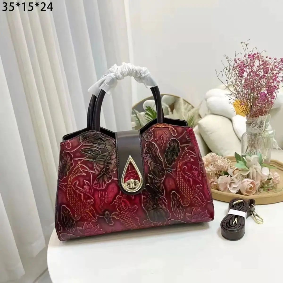 

New Genuine Leather Women's Bag Handmade Colored Versatile Retro Ethnic Fashion Handbag Single Shoulder Crossbody Bag