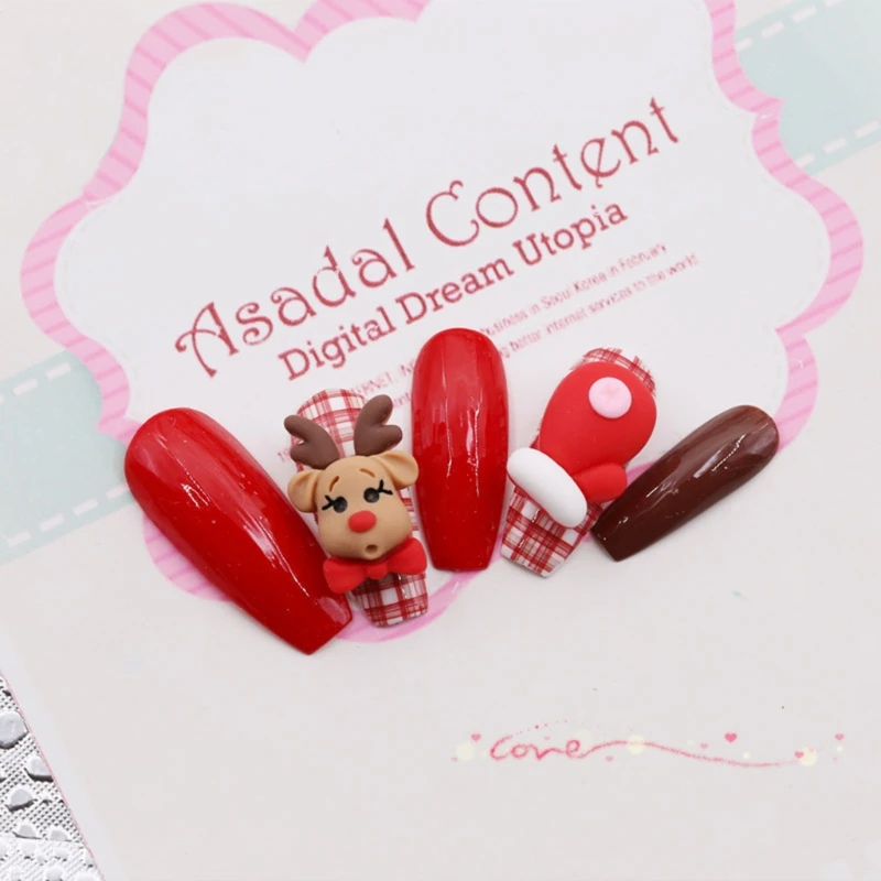 RXJC Подвески для ногтей акриловых Рождественские подвески Смола елки Джингл