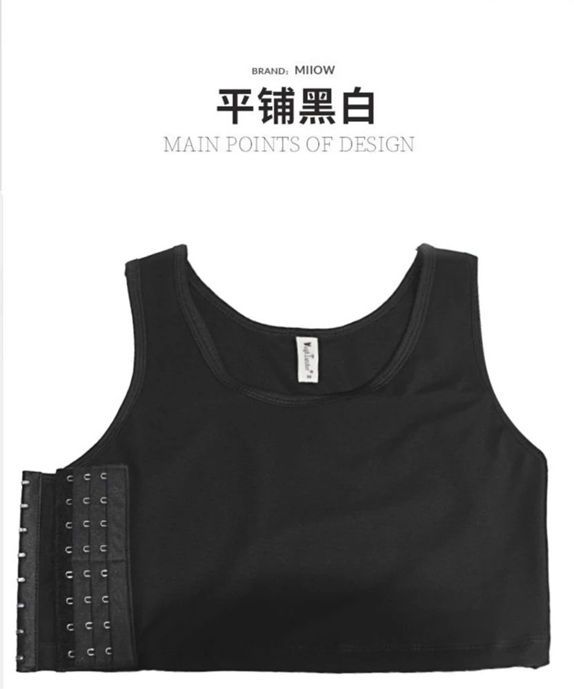 

BaronHong Tomboy Breathable IceSilk Ultra Thin Sturdy Stretchy 3 Rows of Hooks Chest Binder Masculine Tank Top