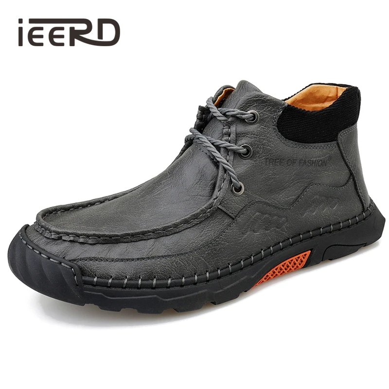 

Plus Size Men Boots Handmade Casual Leather Boots Soft Bota Masculina Man Ankle Boots Fashion Winter Footwear