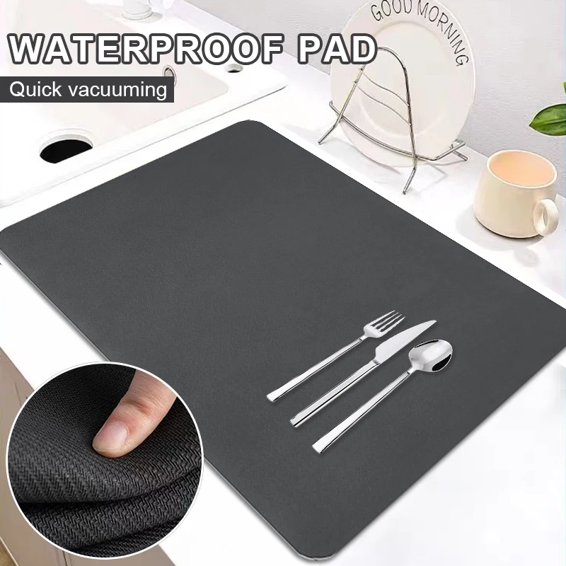 

Super Absorbent Mat Absorbent Draining Mats Drainer Placemats Pad Placemats Bathroom Drain Pad Kitchen Accessories Drying Mat
