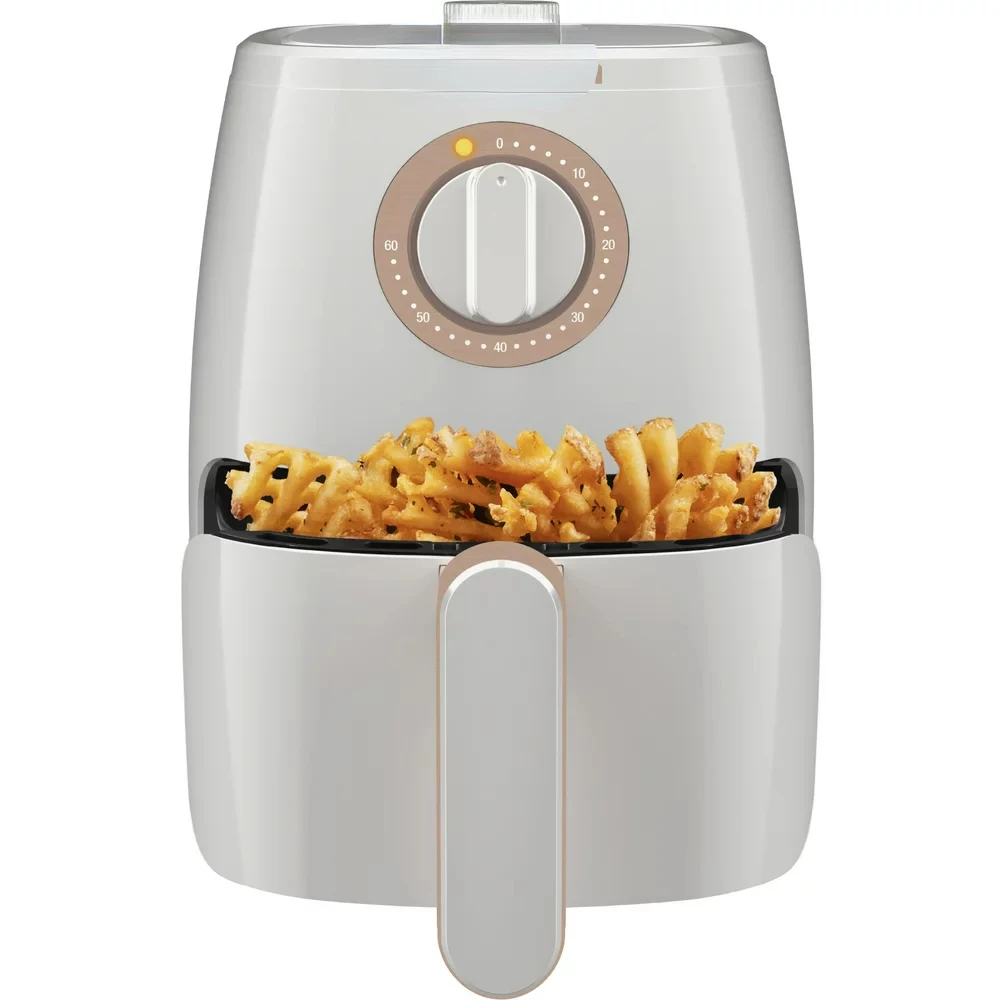 

2-Quart Air Fryer, Dishwasher Safe Parts, 60 Minute Timer, Indicator Light, Temp , White