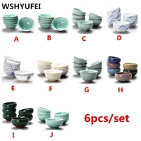 6 sets chinese ceramic cups fish cups blue and white teapot small porcelain tea bowl tea cup teaset accessories drink drinkware