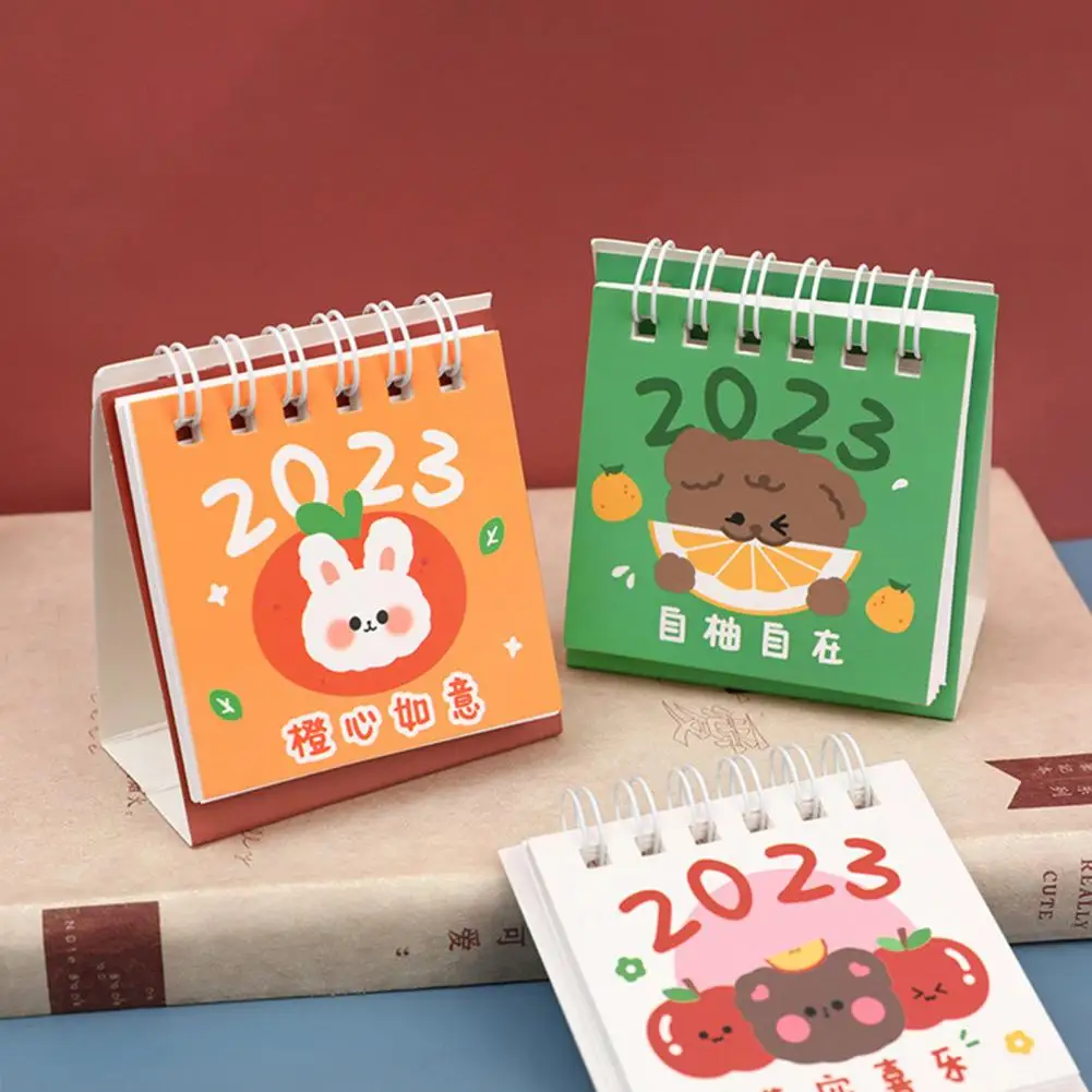 

Mini Desk Calendar Convenient Colorful Smooth Page Turning for Office Use Fruit Text Desk Calendar 2023 Desk Calendar