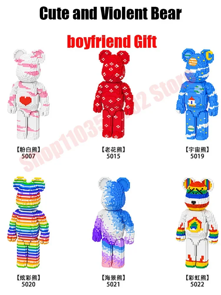 Конструктор Bearbrick микрочастицы любовь медведь наноблоки MOC мини-животные