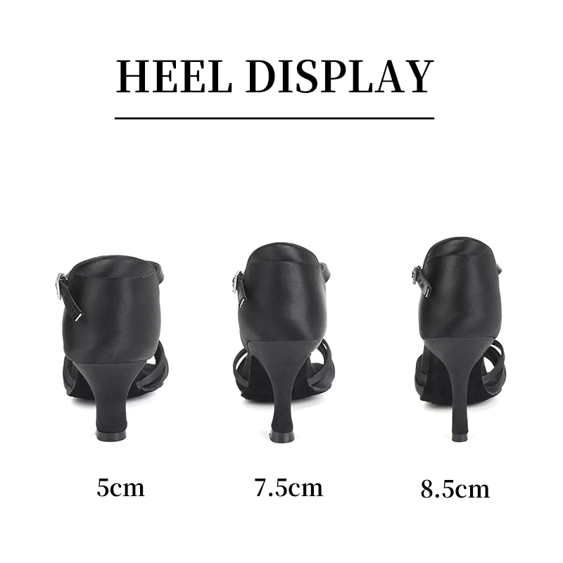 Women's Latin Dance Shoes Elegant T Straps Sandals Ballroom Dancing Shoes 5/7.5/8.5 CM High Heels Tango Salsa Sandals