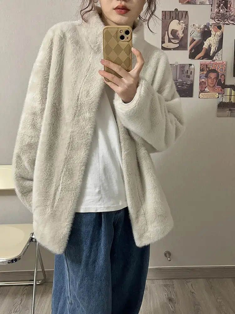 Coat Women's winter long languid fur one-piece top