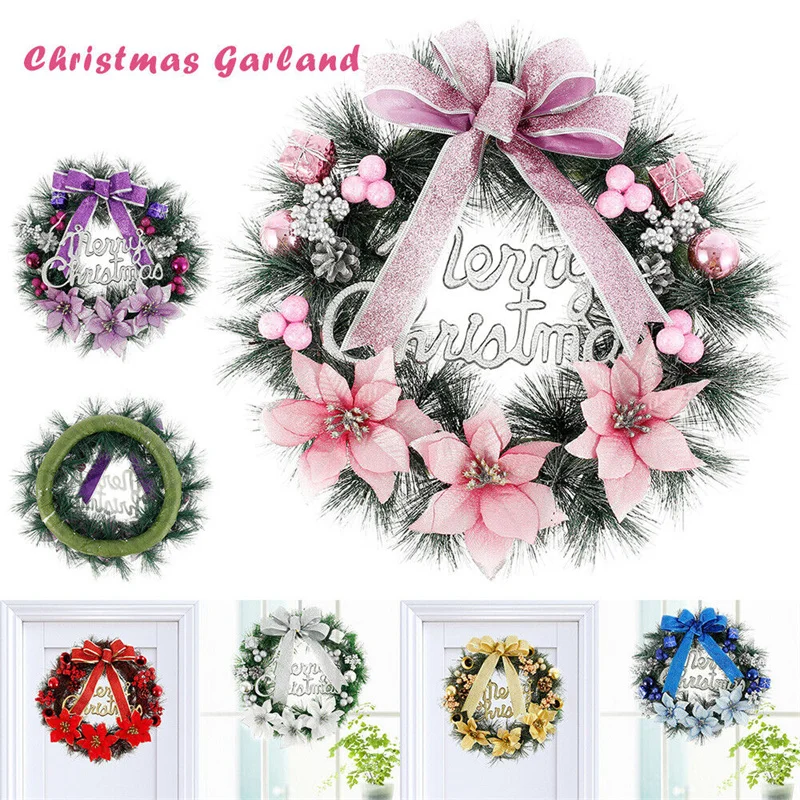 

2023 NEW Christmas Door Wall Hanging Decoration Wreath Merry Christmas Garland Pendant Xmas Party Home Restaurant Hotel Ornament