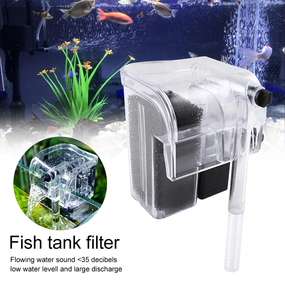 

Aquarium Hang on Filter Waterfall External Oxygen Pump Water Filter Small Submersible Hanging Fish Tank Filter Aquarium Accessor