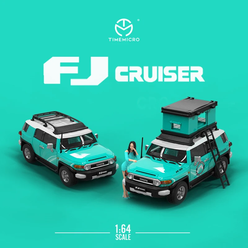

TIME TM Tiffany blue 1:64 Forest Park FJ Cool Luze Cruiser off-road vehicle alloy simulation car model collection decoration