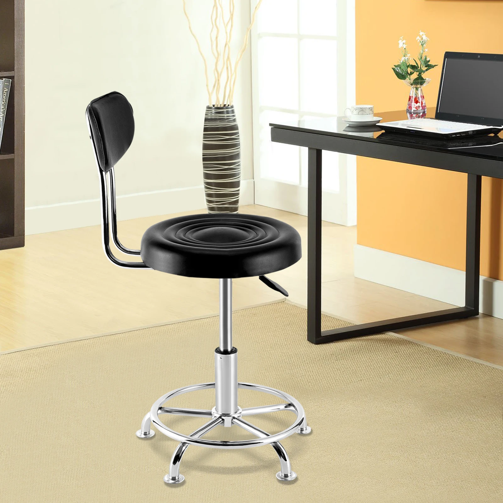 With 360-degree Swivel Seat Heavy Duty Hydraulic Height Adjustable High Barber Cutting Stools