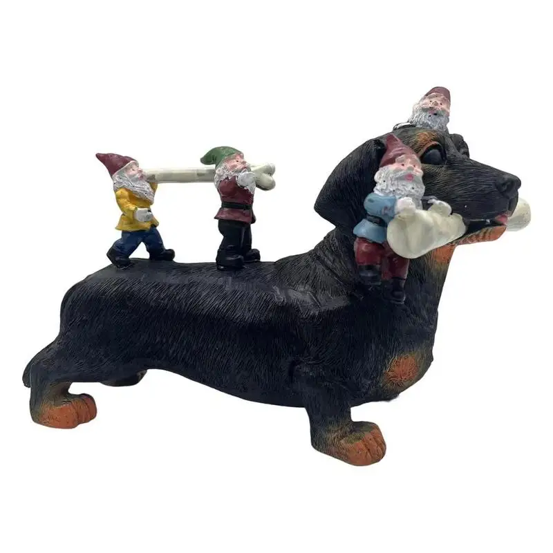 

Dachshund Dog Gnome Sculpture Resin Garden Statues Portable Gnome Statue Sculptures Yard Art Resin Figurine Decor For Porch Home