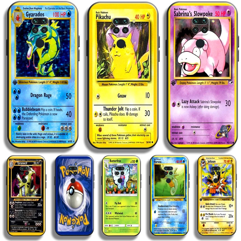 

Pokemon Cards For Xiaomi Redmi Note 9 Pro Redmi Note 9 9T 5G Phone Case Silicone Cover Black Liquid Silicon Back Carcasa Coque