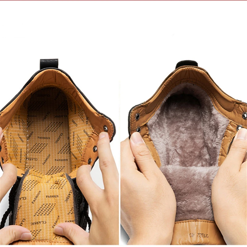 Уличная походная обувь для мужчин Осень-зима мужские ботильоны снега