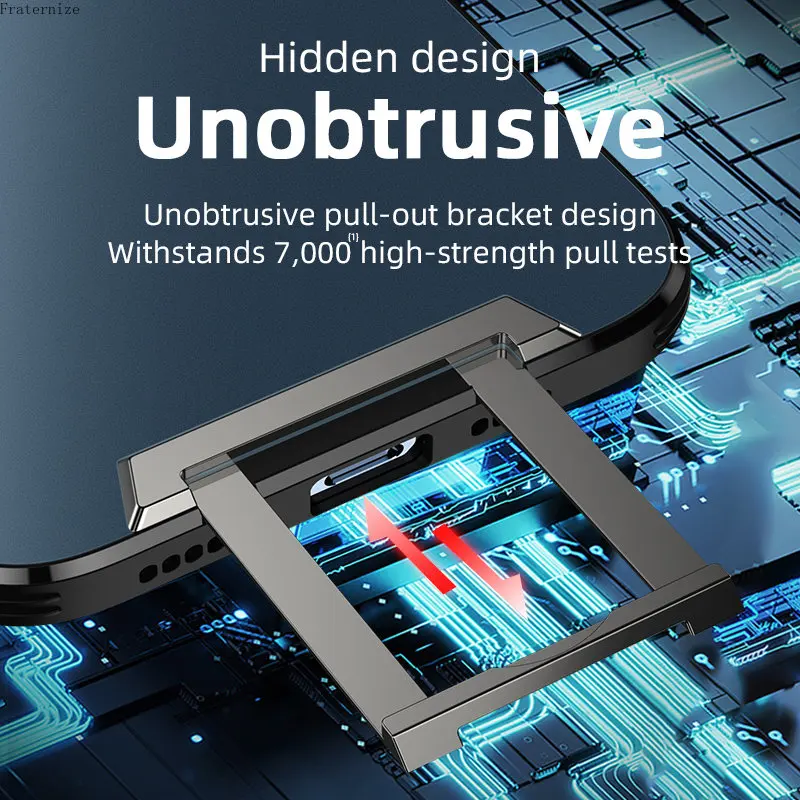 For iPhone 14 Pro Max Phone case Metal Invisible Bracket Stand Back Cover For iPhone 13 Pro Max 14 Plus Magsafe Magnetic Case