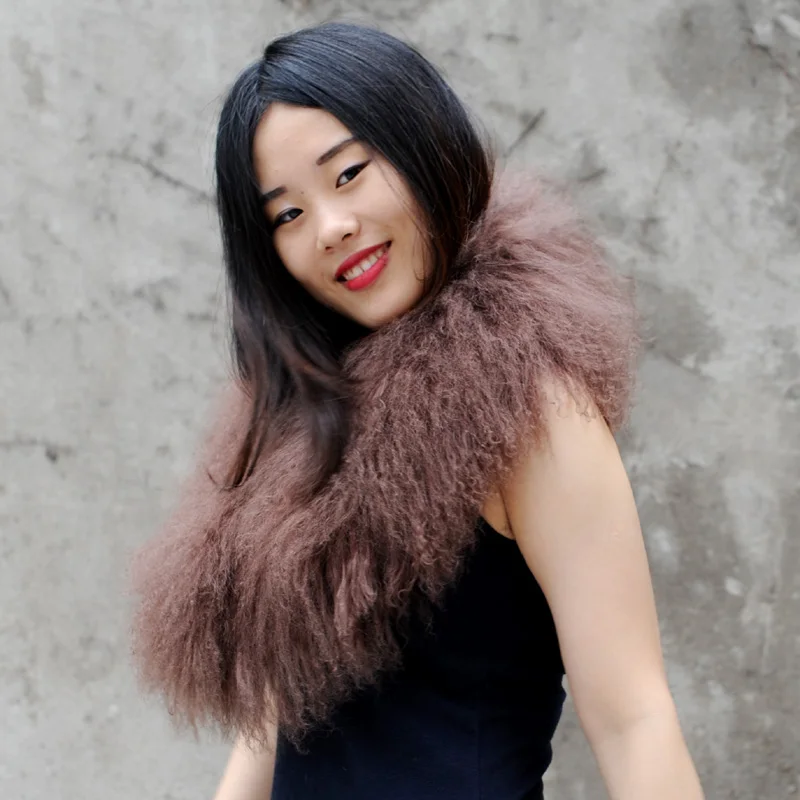 Длинные волосы модная одежда украшение воротника теплые монгольские воротники