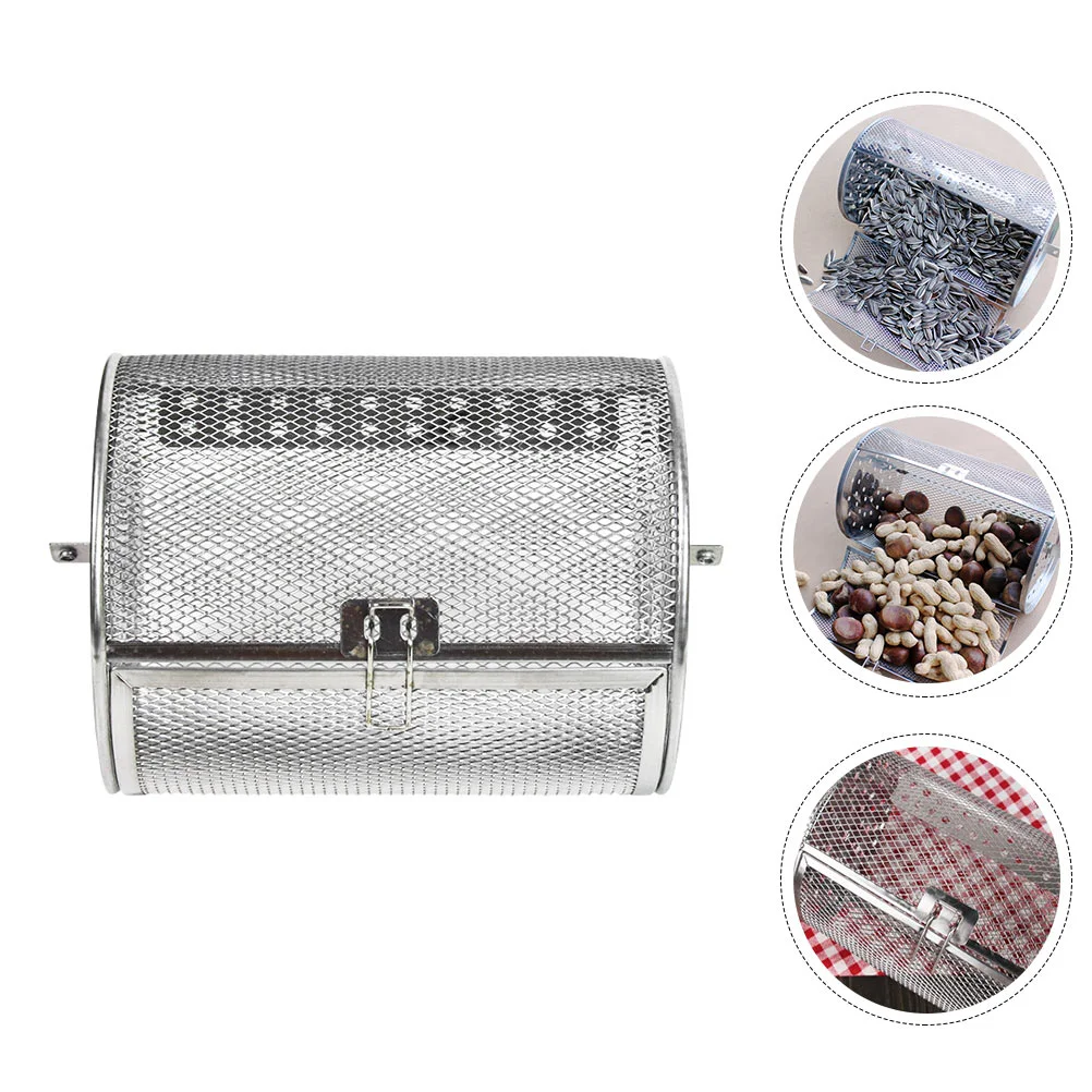 

Rotisserie Useful Baking Cage Stainless Steel Grill BBQ Tool Nuts Air Fryer Accessories Grilled Rotary Shaft Grilling