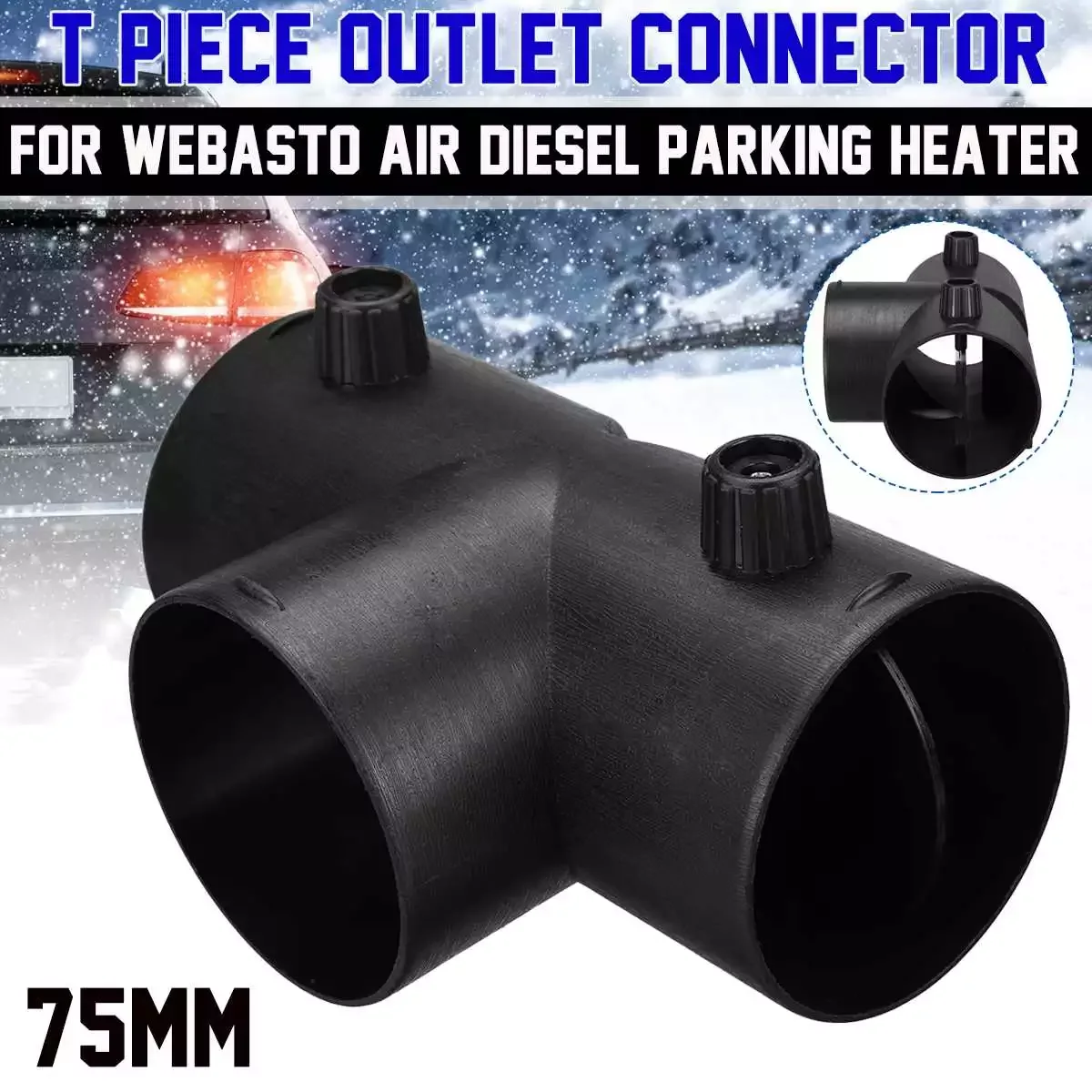 

Accesorios moto T Air Vent Duct Joiner Connector Outlet Tee Ducting Connector With Vavle Flap For Webasto Air Diesel Parking Hea