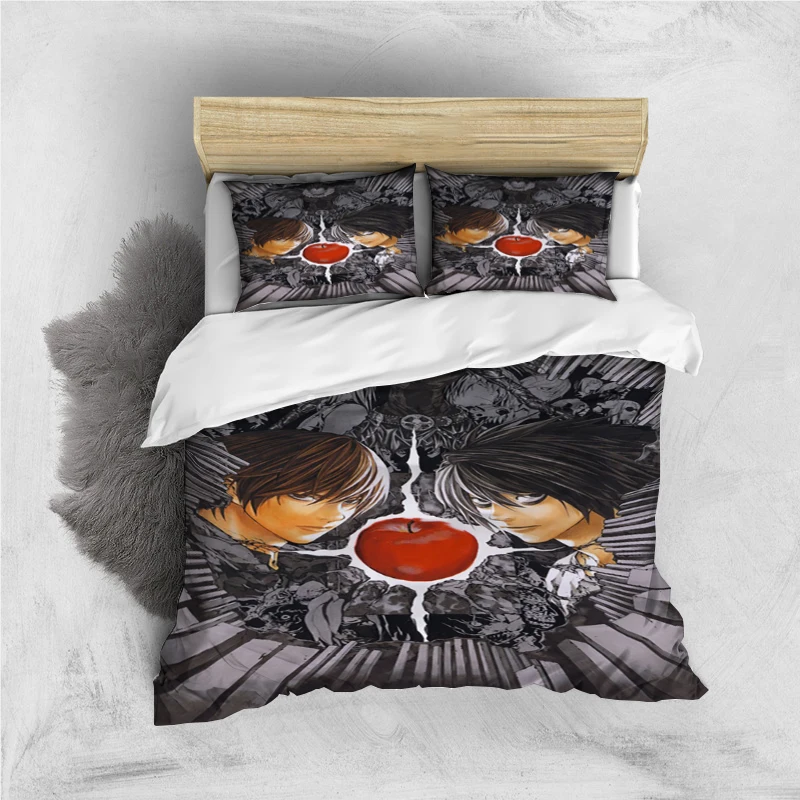 

Death Note Print Three Piece Bedding Set Fashion Article Children or Adults for Beds Quilt Covers Pillowcases Bedding Set Gift