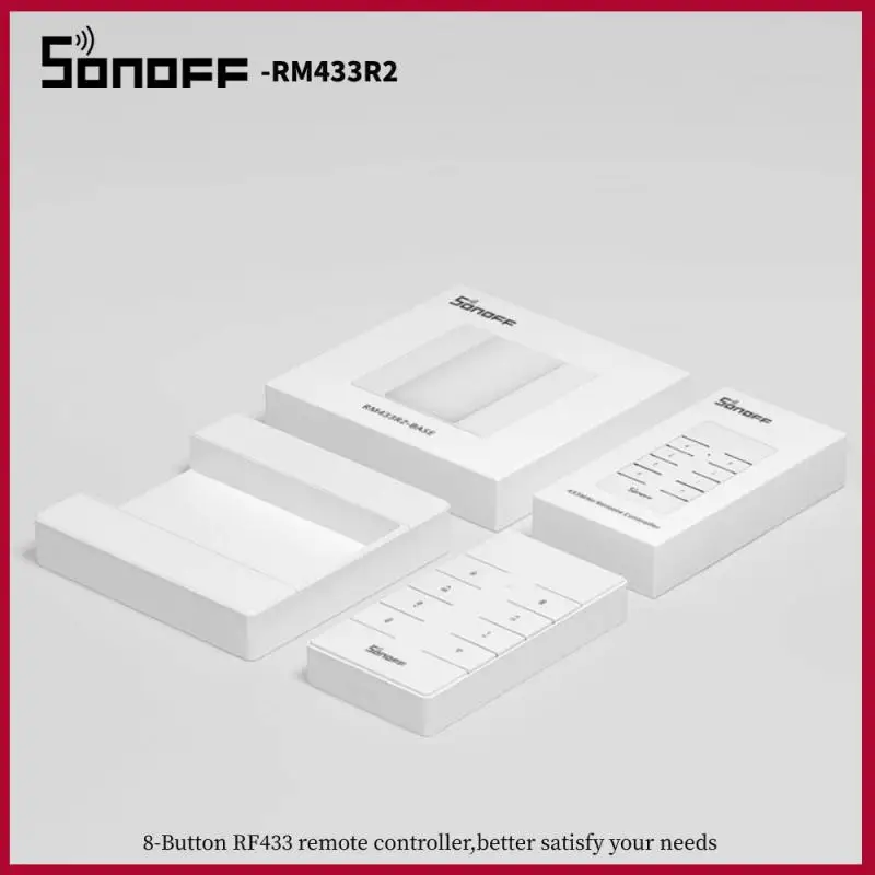 

SONOFF RM433R2 8 Keys Multipurpose 433 MHz RF Remote Controller Works With SONOFF RF/SlampherR2/TX Series/RF Bridge Smart Home