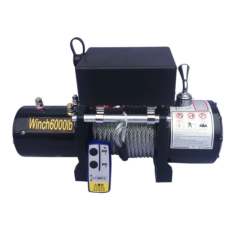 High Quality 12v Remote Control Electric Winch Hoisting Tool 6000ibs 12000ibs Car Winch For Sales