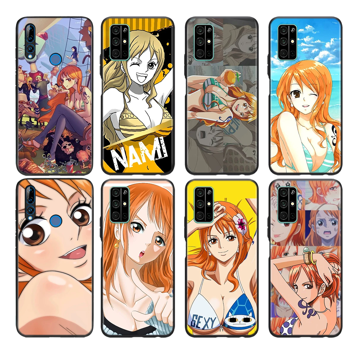 

One Piece NAMI Silicone Cover For Honor 30 30i 10i 30S V30 V20 9N 9S 9A 9C 20S 20E 20 7C Lite Pro Phone Case Coque