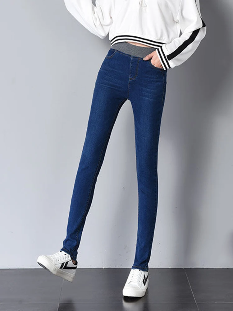 High Waist Large Size 6xl Pencil Jeans Strecth Skinny Denim Pants New Spring Fall Vaqueros Casual Trend Leggings Pantalon Femme