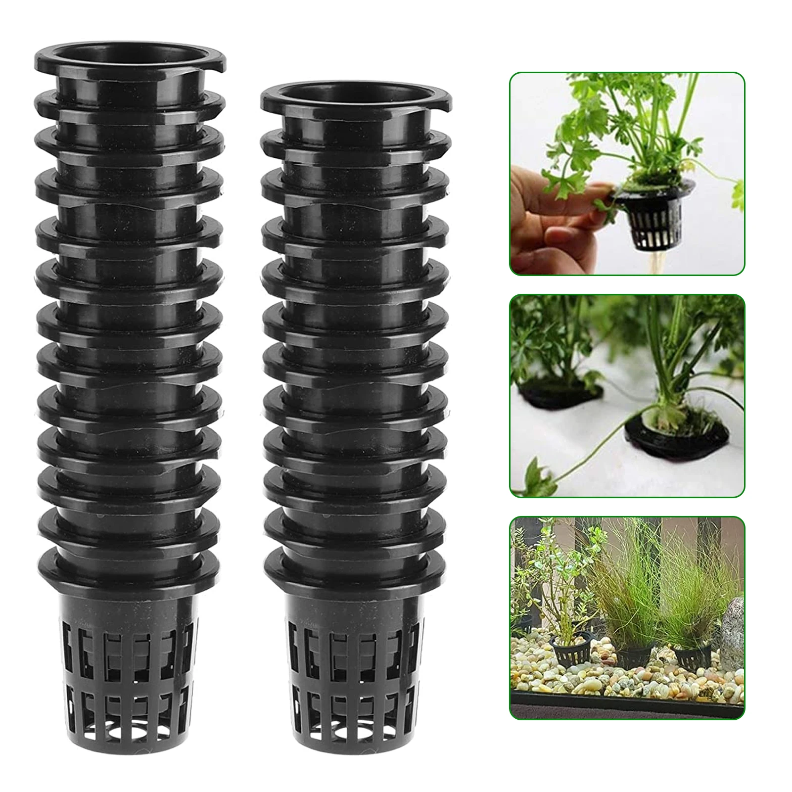 

25Pcs Plant Grow Net Nursery Pots Cup Hydroponic Colonization Mesh Plastic Basket Holder Vegetable Planter Soilless Greenhouse