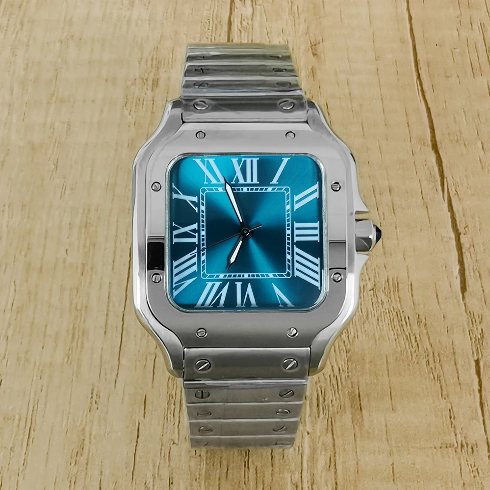 Pаспродажа Новинка 38 мм GEERVO без логотипа 316L нержавеющая сталь японский Nh35 Move Men T Римский циферблат прямоугольные роскошные мужские часы GR70-22