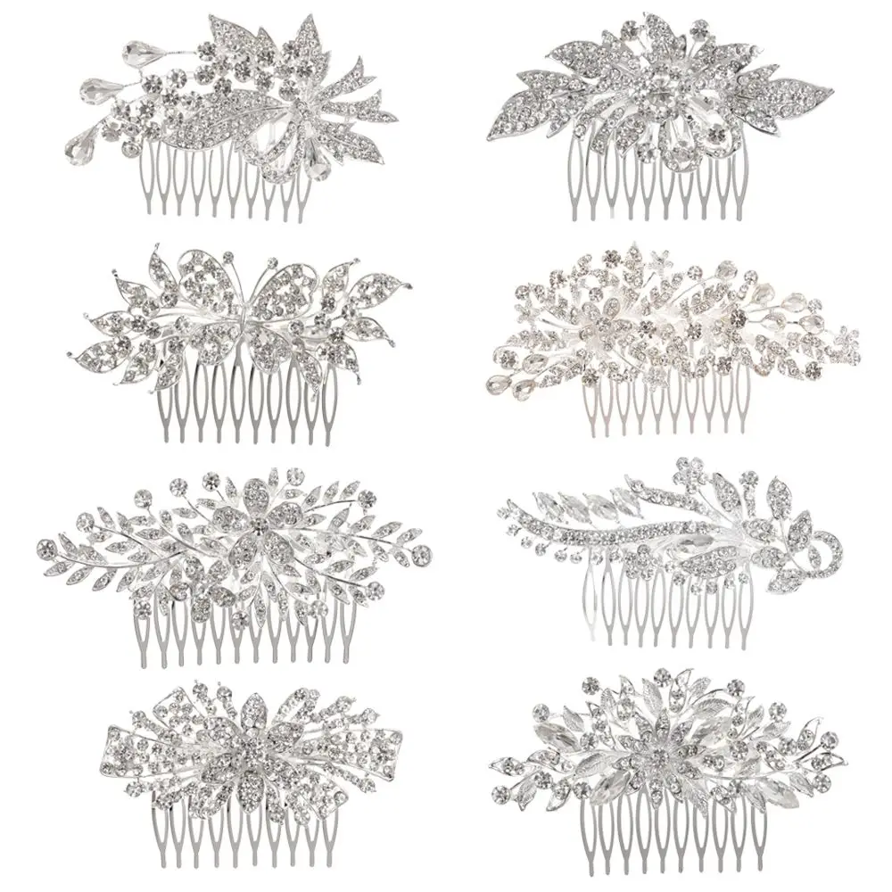 

Jewelry Wedding Crystal Flower Hair Ornaments Bridal Hair Comb Bridesmaid Hairpins Headpieces