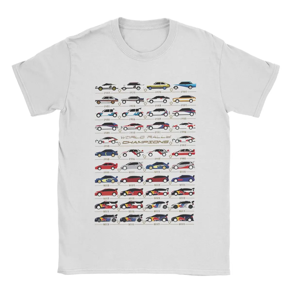 Футболка World Rally Aces с автомобилем для мужчин и женщин из чистого хлопка футболка