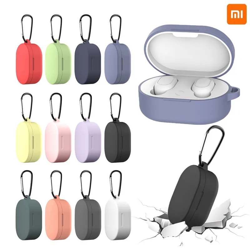 

Xiaomi Silicone Case Redmi Mi AirDots Wireless Earphone Soft TPU Cover for Redmi Airdots Case Air Dots 3 Coque Shell with Buckle